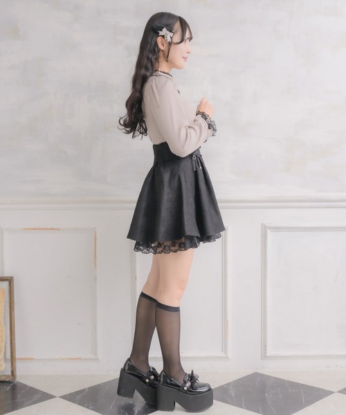 ROJITA(ロジータ)の「ハートバックルチョーカーテレコトップス(Tシャツ/カットソー・レディース・ベージュ/ホワイト/ブラック・FREE)」の19枚目の写真
