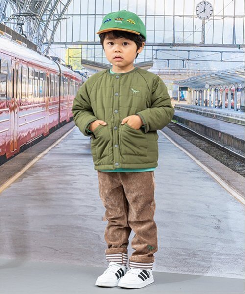 kladskap（クレードスコープ）の「恐竜裾折り返しロング丈ストレートパンツ（チノパンツ・キッズ・モカ/モスグリーン・80ｃｍ/90cm/100cm/110cm/120cm/130cm）」の3枚目の写真