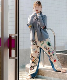 スカラー デニム スカラー ScoLar どろぼうクマの刺繍デニムorツイルパンツ