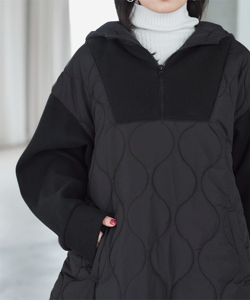 KOBE LETTUCE（コウベレタス）の「異素材切替中綿キルティングプルオーバー（その他トップス・レディース・キャメル/カーキ/ブラック・M）」の5枚目の写真