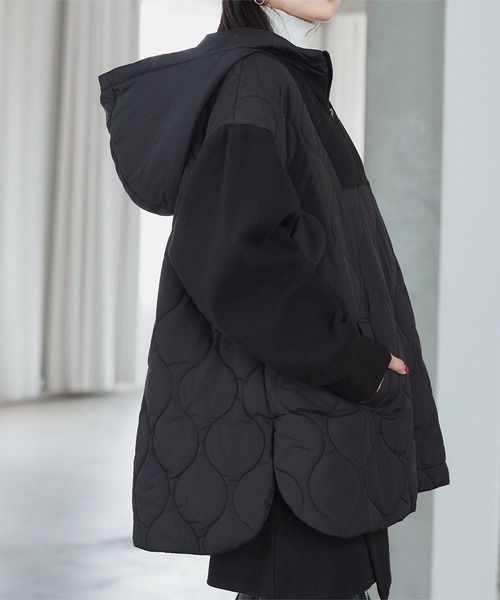 KOBE LETTUCE（コウベレタス）の「異素材切替中綿キルティングプルオーバー（その他トップス・レディース・キャメル/カーキ/ブラック・M）」の6枚目の写真