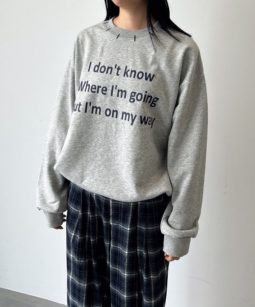 UNDERSTATEMENTs（アンダーステイトメント）の「【ユニセックス】ロゴプリントステッチ配色スウェット（スウェット・メンズ・ネイビー/グレー・MEDIUM/LARGE）」の3枚目の写真