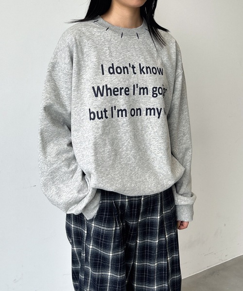 UNDERSTATEMENTs（アンダーステイトメント）の「【ユニセックス】ロゴプリントステッチ配色スウェット（スウェット・メンズ・ネイビー/グレー・MEDIUM/LARGE）」の5枚目の写真