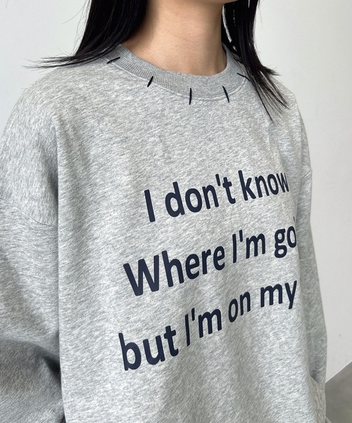 UNDERSTATEMENTs（アンダーステイトメント）の「【ユニセックス】ロゴプリントステッチ配色スウェット（スウェット・メンズ・ネイビー/グレー・MEDIUM/LARGE）」の6枚目の写真