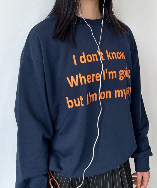 UNDERSTATEMENTs（アンダーステイトメント）の「【ユニセックス】ロゴプリントステッチ配色スウェット（スウェット・メンズ・ネイビー/グレー・MEDIUM/LARGE）」の21枚目の写真