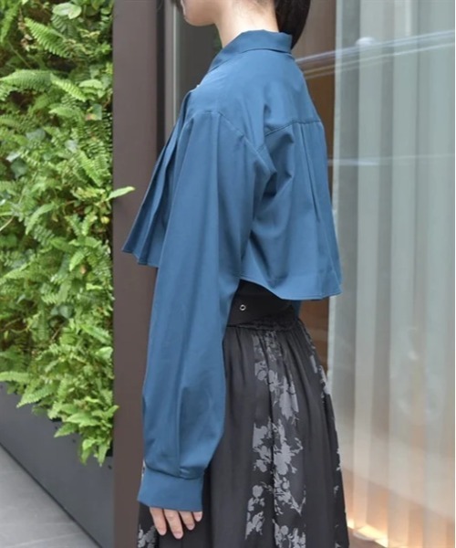 axes femme（アクシーズファム）の「チェーン付プリーツシャツ（シャツ/ブラウス・レディース・キナリ/ブルーグリーン/ブラック/グレー/ホワイト・FREE）」の7枚目の写真