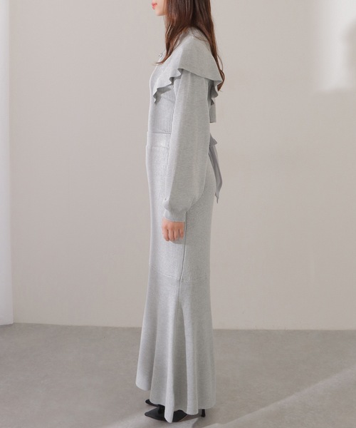 Lace Ladies(レースレディース)の「2点セット バックリボン フリル リブ ニット トップス スカート セットアップ(セットアップ・レディース・ベージュ/グレー/ブラック・FREE/S)」の14枚目の写真