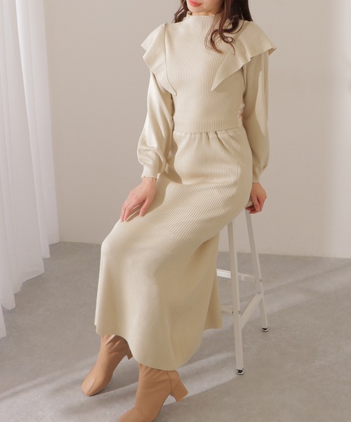 Lace Ladies(レースレディース)の「2点セット バックリボン フリル リブ ニット トップス スカート セットアップ(セットアップ・レディース・ベージュ/グレー/ブラック・FREE/S)」の16枚目の写真