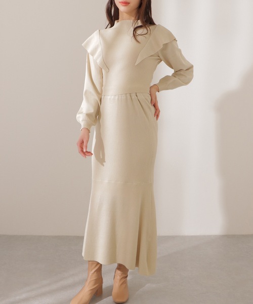 Lace Ladies(レースレディース)の「2点セット バックリボン フリル リブ ニット トップス スカート セットアップ(セットアップ・レディース・ベージュ/グレー/ブラック・FREE/S)」の17枚目の写真
