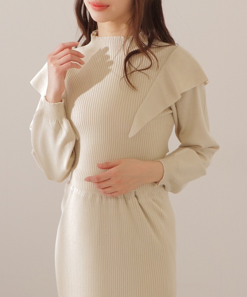 Lace Ladies(レースレディース)の「2点セット バックリボン フリル リブ ニット トップス スカート セットアップ(セットアップ・レディース・ベージュ/グレー/ブラック・FREE/S)」の19枚目の写真