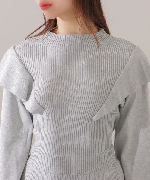 Lace Ladies(レースレディース)の「2点セット バックリボン フリル リブ ニット トップス スカート セットアップ(セットアップ・レディース・ベージュ/グレー/ブラック・FREE/S)」の21枚目の写真
