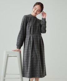 DRESKIP | 【S-LL】チェック柄 ウエストタックワンピース(ワンピース)