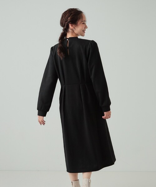 DRESKIP（ドレスキップ）の「◆【S-LL】チェック柄 ウエストタックワンピース（ワンピース・レディース・チャコールグレー/ブラック系1/ダークブラウン系1・04/03/02/01）」の5枚目の写真