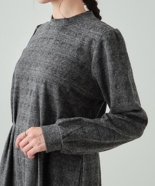 DRESKIP（ドレスキップ）の「◆【S-LL】チェック柄 ウエストタックワンピース（ワンピース・レディース・チャコールグレー/ブラック系1/ダークブラウン系1・04/03/02/01）」の21枚目の写真