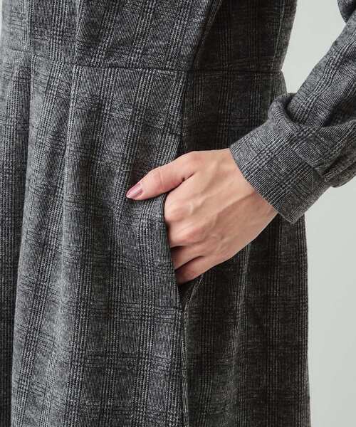 DRESKIP（ドレスキップ）の「◆【S-LL】チェック柄 ウエストタックワンピース（ワンピース・レディース・チャコールグレー/ブラック系1/ダークブラウン系1・04/03/02/01）」の22枚目の写真