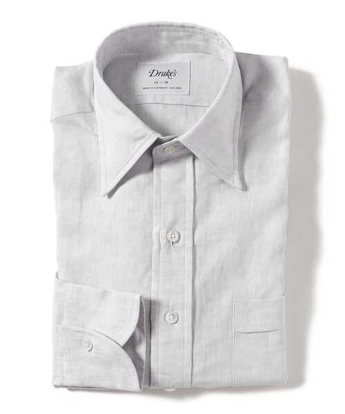 BEAMS F(ビームスエフ)の「【別注】Drake’s / リネン ソリッド レギュラーカラーシャツ(シャツ/ブラウス・メンズ・グレー/ブラウン/ミント/ネイビー・41/38/40/37/39)」の18枚目の写真