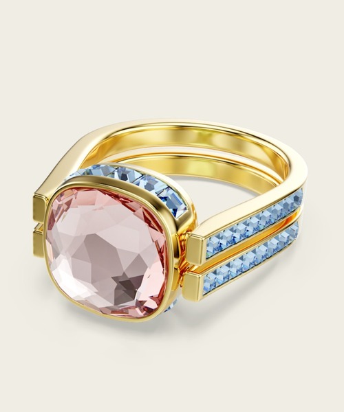 【公式】【スワロフスキー】Chroma リング クッションカット マルチカラー ゴールドトーン・プレーティング