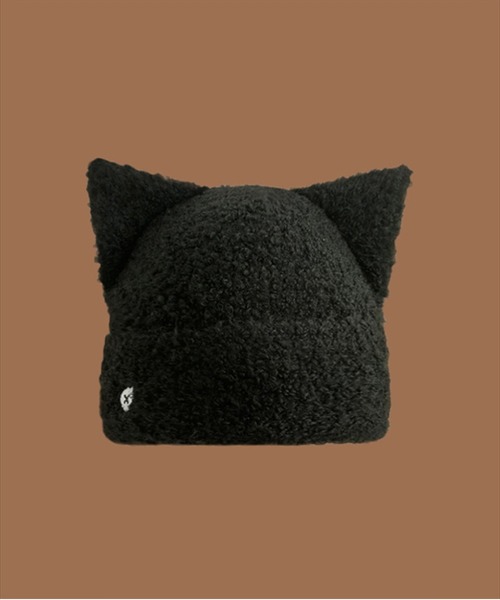 BAYBLO（ベイブロ）の「(SB)モールニット 猫耳 ニット帽子（ニットキャップ/ビーニー・レディース・ブラック/ベージュ/グレー/オフホワイト・FREE）」の19枚目の写真