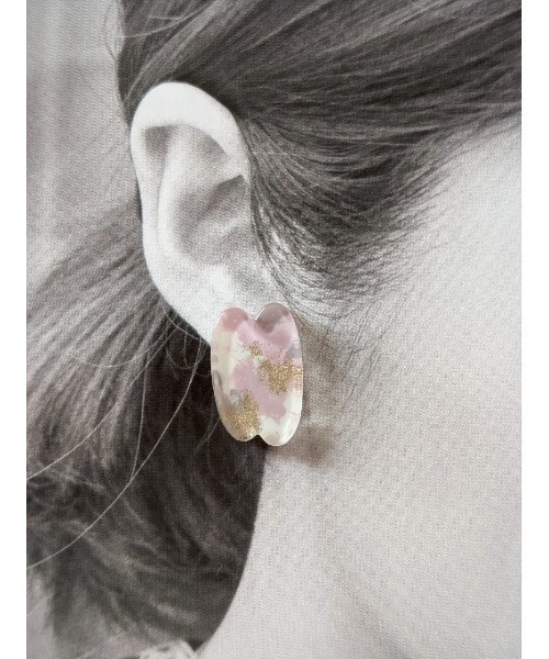 tone（トーン）の「【-HIGORO-】手書きアートピアス〈変形たてまる〉(MA)（ピアス（両耳用）・レディース・ネイビー系/イエロー× ブルー/ピンク系その他/ホワイト×ピンク・FREE）」の10枚目の写真