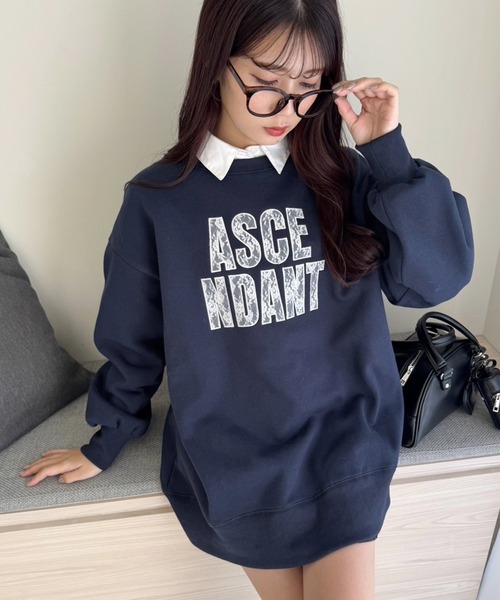 one after another NICE CLAUP（ワンアフターアナザーナイスクラップ）の「裏起毛アソートスウェット（スウェット・レディース・ネイビー/オフホワイト/チャコールグレー/ベビーピンク・FREE）」の3枚目の写真