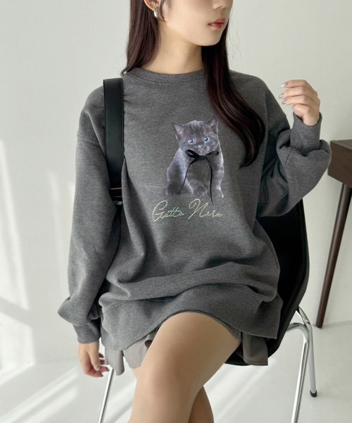 one after another NICE CLAUP（ワンアフターアナザーナイスクラップ）の「裏起毛アソートスウェット（スウェット・レディース・ネイビー/オフホワイト/チャコールグレー/ベビーピンク・FREE）」の2枚目の写真