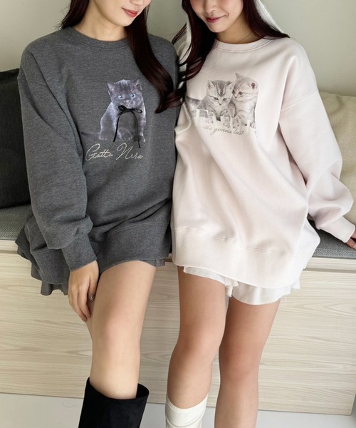 one after another NICE CLAUP（ワンアフターアナザーナイスクラップ）の「裏起毛アソートスウェット（スウェット・レディース・ネイビー/オフホワイト/チャコールグレー/ベビーピンク・FREE）」の18枚目の写真