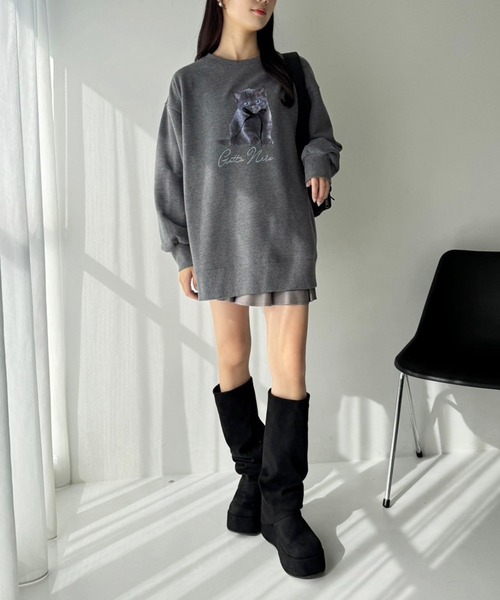 one after another NICE CLAUP（ワンアフターアナザーナイスクラップ）の「裏起毛アソートスウェット（スウェット・レディース・ネイビー/オフホワイト/チャコールグレー/ベビーピンク・FREE）」の19枚目の写真