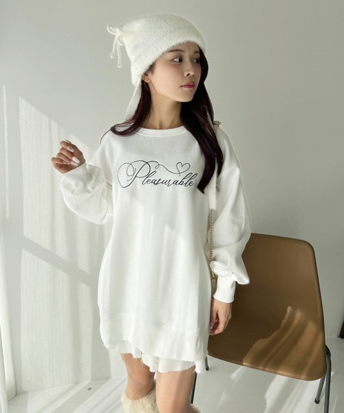 one after another NICE CLAUP（ワンアフターアナザーナイスクラップ）の「裏起毛アソートスウェット（スウェット・レディース・ネイビー/オフホワイト/チャコールグレー/ベビーピンク・FREE）」の10枚目の写真