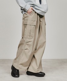 ◆ポリエステルタフタワイドカーゴパンツ