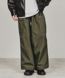 tk.TAKEO KIKUCHI | ◆ポリエステルタフタワイドカーゴパンツ(カーゴパンツ)