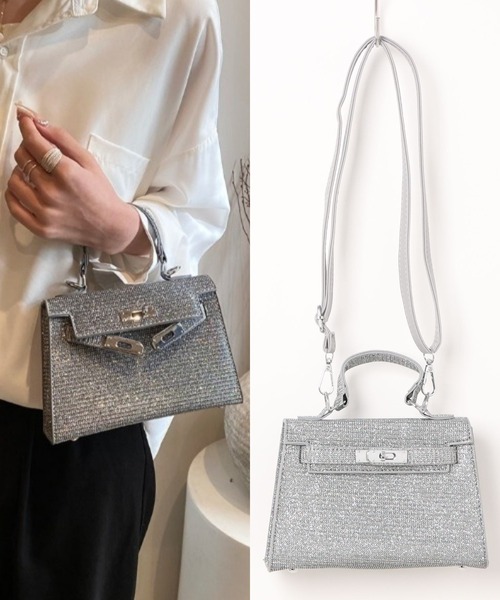 L LABEL（エルラベル）の「ラメフラップショルダーバッグ（ショルダーバッグ・レディース・ブラック/シルバー/グレー/ベージュ・FREE）」の3枚目の写真