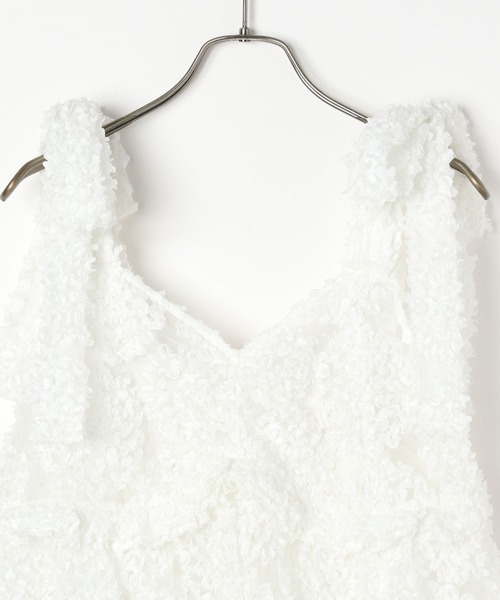 Heather(ヘザー)の「フラワーチュールキャミ 309089(キャミソール・レディース・オフホワイト/ブラック/ミント・FREE)」の5枚目の写真