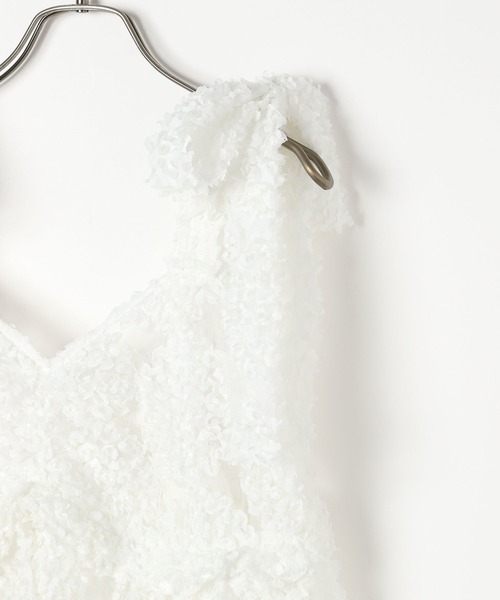 Heather(ヘザー)の「フラワーチュールキャミ 309089(キャミソール・レディース・オフホワイト/ブラック/ミント・FREE)」の6枚目の写真