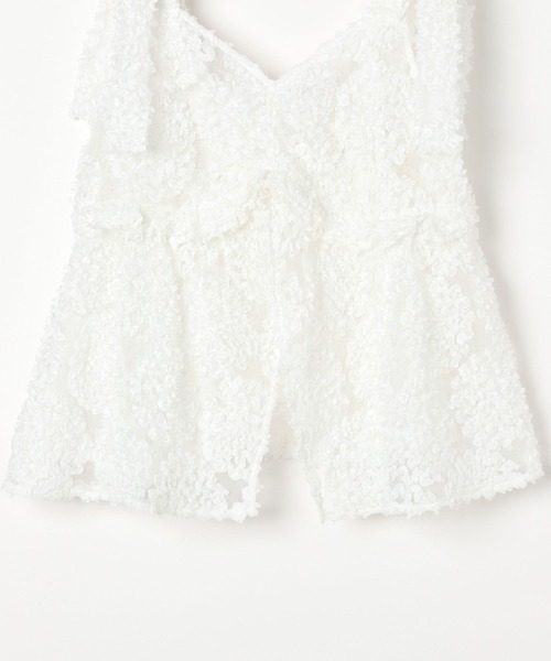 Heather(ヘザー)の「フラワーチュールキャミ 309089(キャミソール・レディース・オフホワイト/ブラック/ミント・FREE)」の7枚目の写真