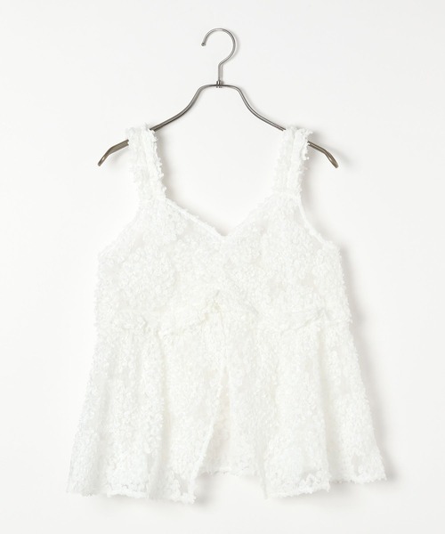 Heather(ヘザー)の「フラワーチュールキャミ 309089(キャミソール・レディース・オフホワイト/ブラック/ミント・FREE)」の11枚目の写真