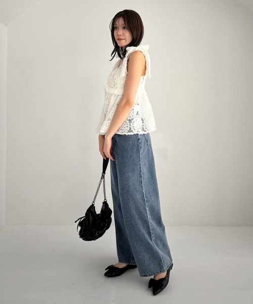 Heather(ヘザー)の「フラワーチュールキャミ 309089(キャミソール・レディース・オフホワイト/ブラック/ミント・FREE)」の19枚目の写真