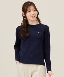 ANY SIS（エニィスィス）の「【貴島明日香さんコラボ】ケーブル ニャット（ニット/セーター・レディース）」