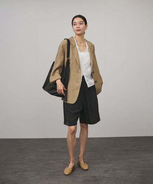 SALON adam et rope'（サロン アダム エ ロペ）の「スプリットレザートートバッグ/バケットバッグ［A4対応］（ショルダーバッグ・レディース・ライトグレー/ブラック・FREE）」の17枚目の写真