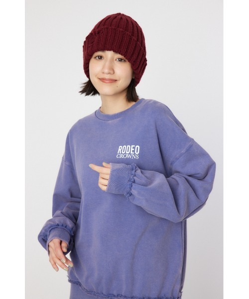 RODEO CROWNS WIDE BOWL(ロデオクラウンズワイドボウル)の「ダメージCROWNアップリケスウェット(スウェット・レディース・ネイビー系1/ブラック/ライトピンク/カーキ・FREE)」の6枚目の写真