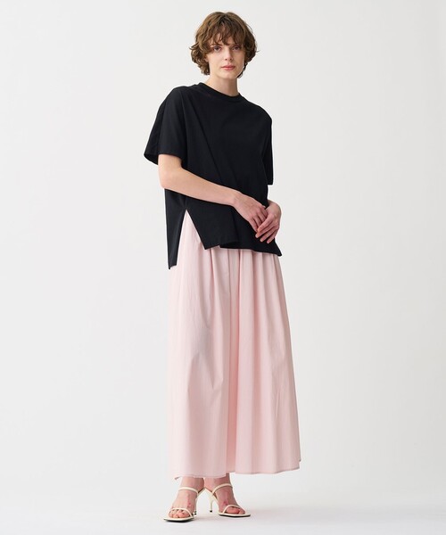 uncrave（アンクレイヴ）の「プレーンストレッチ ビッグTシャツ（Tシャツ/カットソー・レディース・ホワイト系/ベージュ系/ブラック系・F）」の9枚目の写真