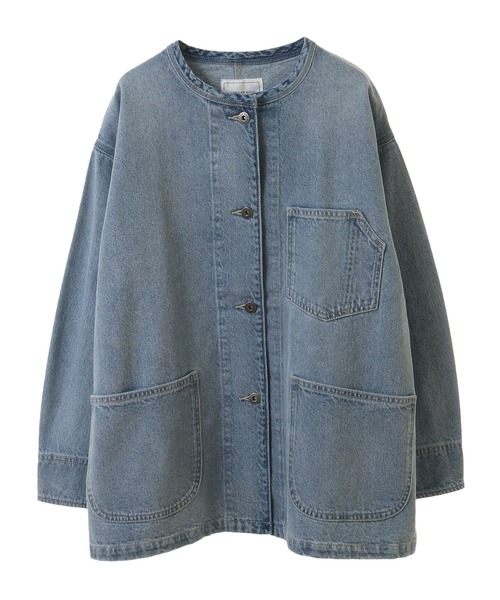 AMERICAN HOLIC（アメリカンホリック）の「デニムカバーオール（デニムジャケット・レディース・ライトインディゴブルー/インディゴブルー・L/M）」の5枚目の写真