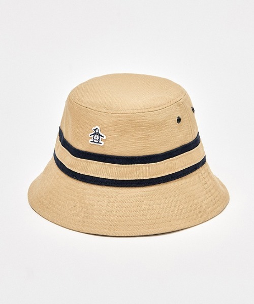 MUNSINGWEAR(マンシングウェア)の「【le coq sportif GOLF】コットンオックス バケットハットゴルフキャップ(ハット・メンズ・ホワイト/ベージュ/ネイビー/ネイビー×ホワイト/グレー・M/L)」の1枚目の写真
