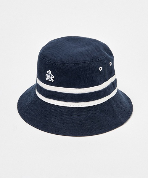 MUNSINGWEAR(マンシングウェア)の「【le coq sportif GOLF】コットンオックス バケットハットゴルフキャップ(ハット・メンズ・ホワイト/ベージュ/ネイビー/ネイビー×ホワイト/グレー・M/L)」の4枚目の写真