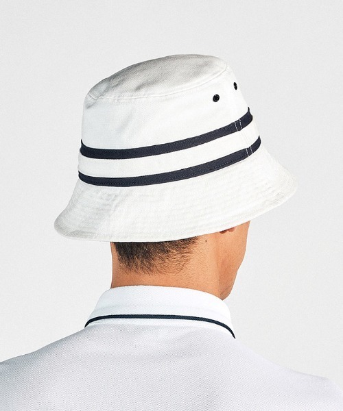 MUNSINGWEAR(マンシングウェア)の「【le coq sportif GOLF】コットンオックス バケットハットゴルフキャップ(ハット・メンズ・ホワイト/ベージュ/ネイビー/ネイビー×ホワイト/グレー・M/L)」の8枚目の写真