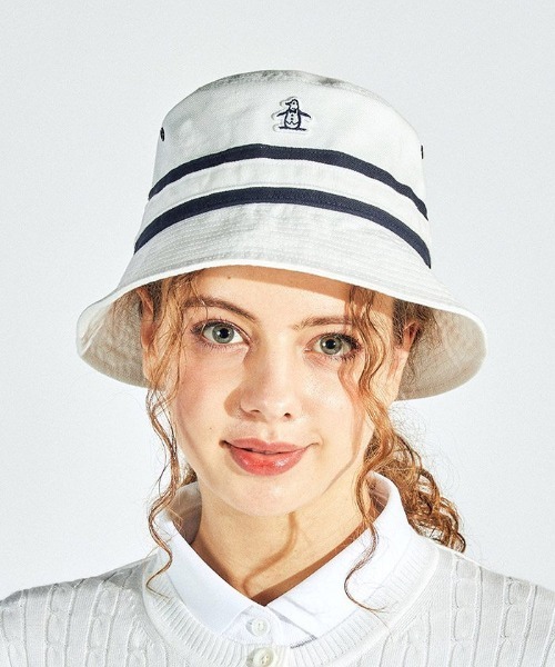 MUNSINGWEAR(マンシングウェア)の「【le coq sportif GOLF】コットンオックス バケットハットゴルフキャップ(ハット・メンズ・ホワイト/ベージュ/ネイビー/ネイビー×ホワイト/グレー・M/L)」の17枚目の写真