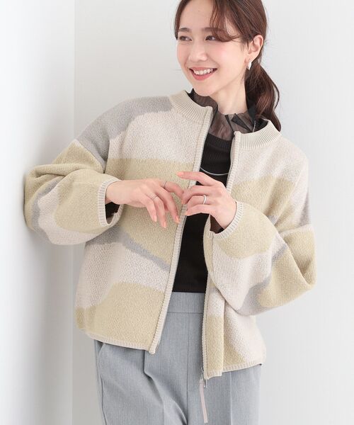 Cutie Blonde（キューティーブロンド）の「選べる3柄 ダブルZIPカーディガン（カーディガン/ボレロ・レディース・ネイビー系5/ライトイエロー系5/ブラック系4/ホワイト系4・00）」の4枚目の写真