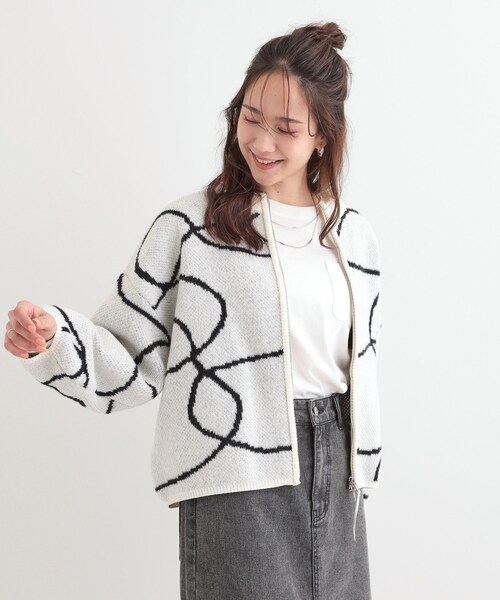 柄カーディガン（白） セール】選べる3柄 ダブルZIPカーディガン（カーディガン/ボレロ