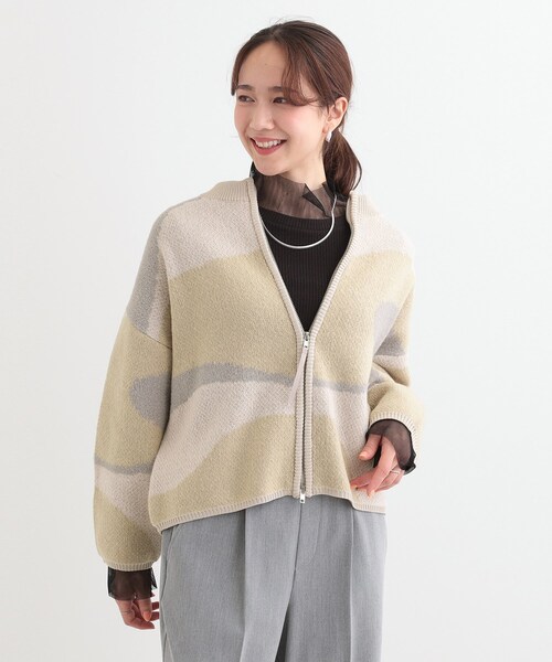 Cutie Blonde（キューティーブロンド）の「選べる3柄 ダブルZIPカーディガン（カーディガン/ボレロ・レディース・ネイビー系5/ライトイエロー系5/ブラック系4/ホワイト系4・00）」の9枚目の写真