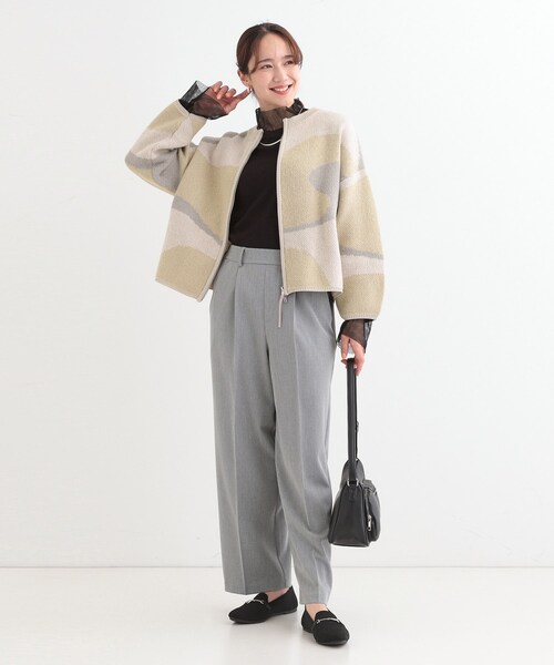 Cutie Blonde（キューティーブロンド）の「選べる3柄 ダブルZIPカーディガン（カーディガン/ボレロ・レディース・ネイビー系5/ライトイエロー系5/ブラック系4/ホワイト系4・00）」の11枚目の写真