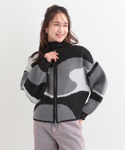 Cutie Blonde（キューティーブロンド）の「選べる3柄 ダブルZIPカーディガン（カーディガン/ボレロ・レディース・ネイビー系5/ライトイエロー系5/ブラック系4/ホワイト系4・00）」の13枚目の写真